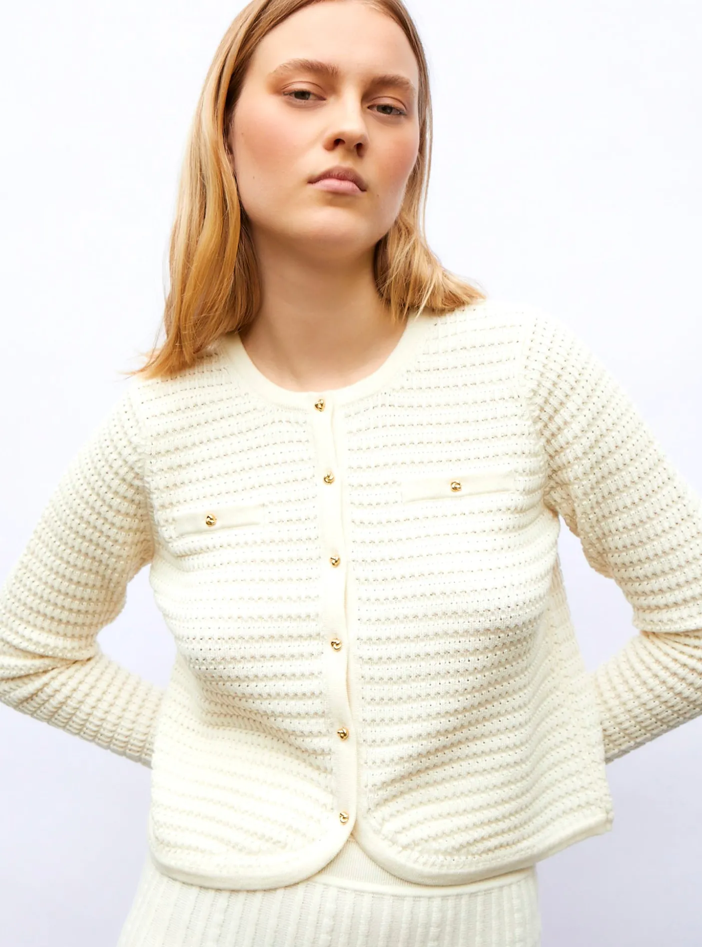 veste maille gaufrée